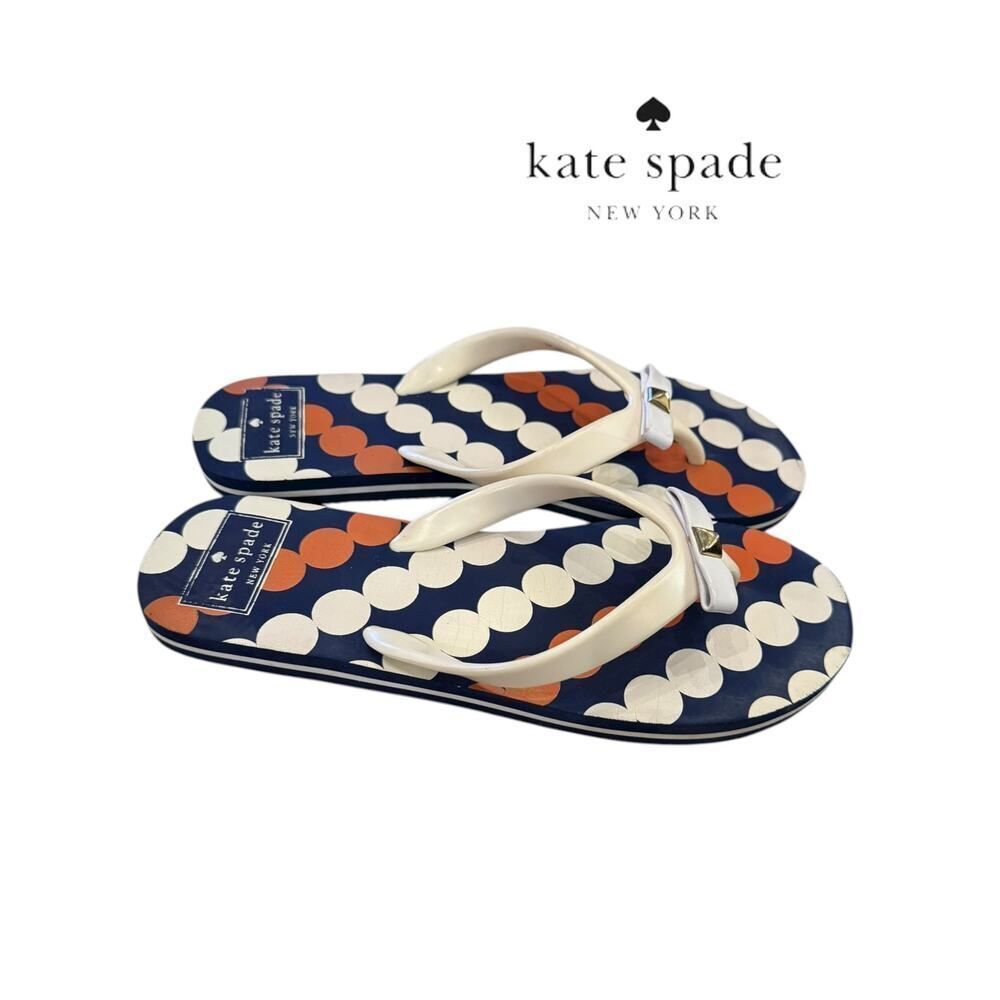 Kate Spade New York Bow Polka Dot Thong Flip Flops Sandals 5-6